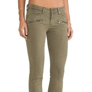PAIGE Olive Green Skinny Jeans